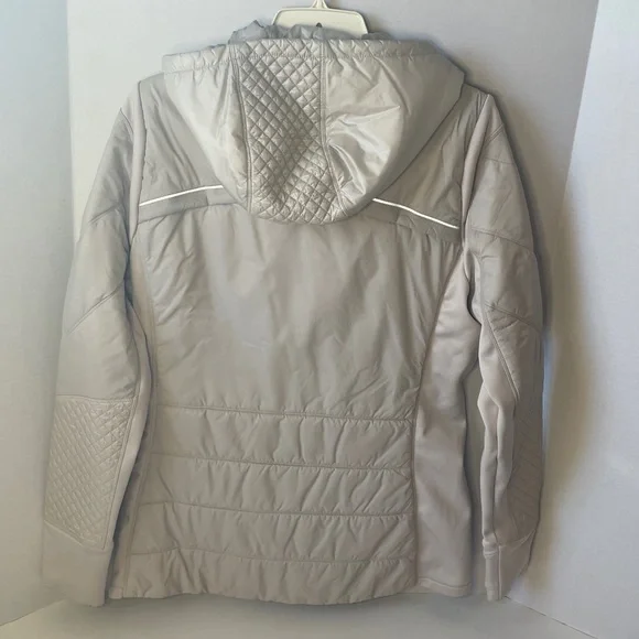 Athleta Women's Light Beige Quilted Puffer Jacket Primaloft - Picture 5 of 11